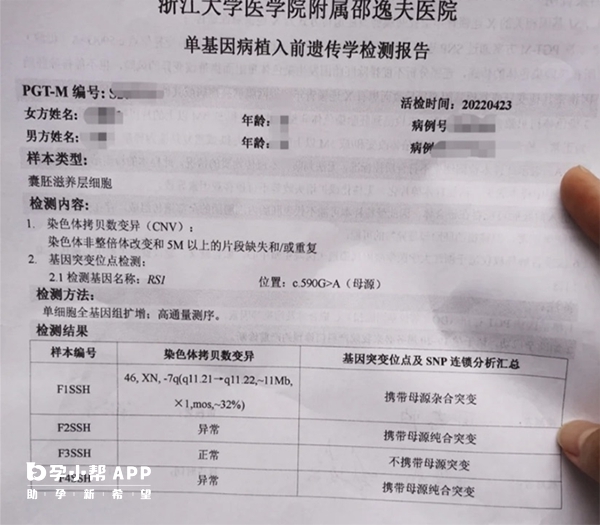 报告单可以看胚胎质量