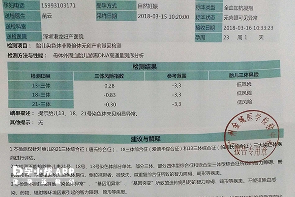 报告单结果会提示染色体是否异常